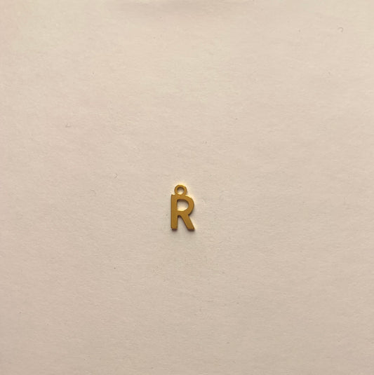 Breloques lettres R en acier inoxydable